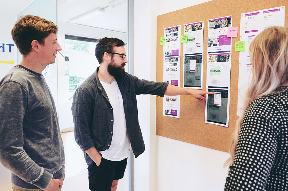 team carrying out customer journey mapping